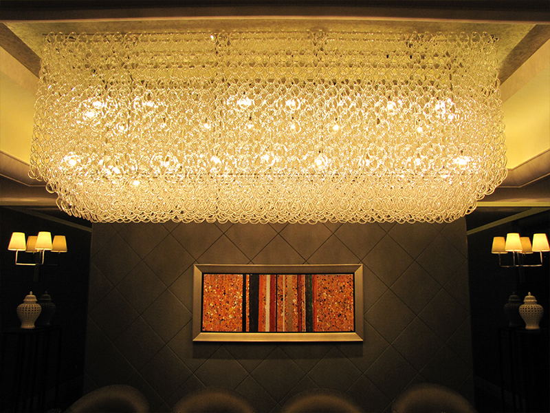酒店工程灯案例：千岛湖希尔顿酒店定制水晶灯